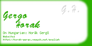 gergo horak business card