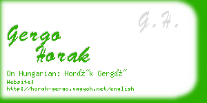 gergo horak business card